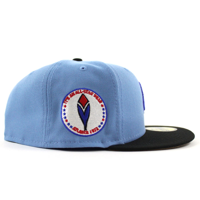 Atlanta Braves 1972 All Star Game New Era 59Fifty Fitted Hat (Sky Blue Black Khaki Under Brim)