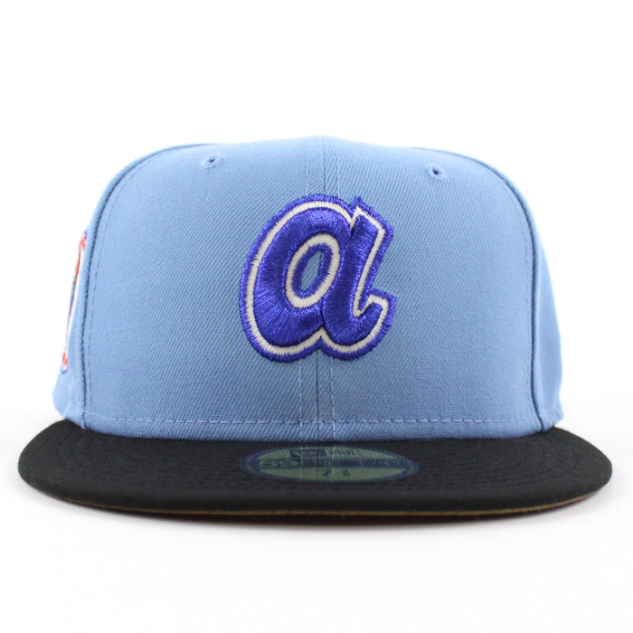 Atlanta Braves 1972 All Star Game New Era 59Fifty Fitted Hat (Sky Blue Black Khaki Under Brim)