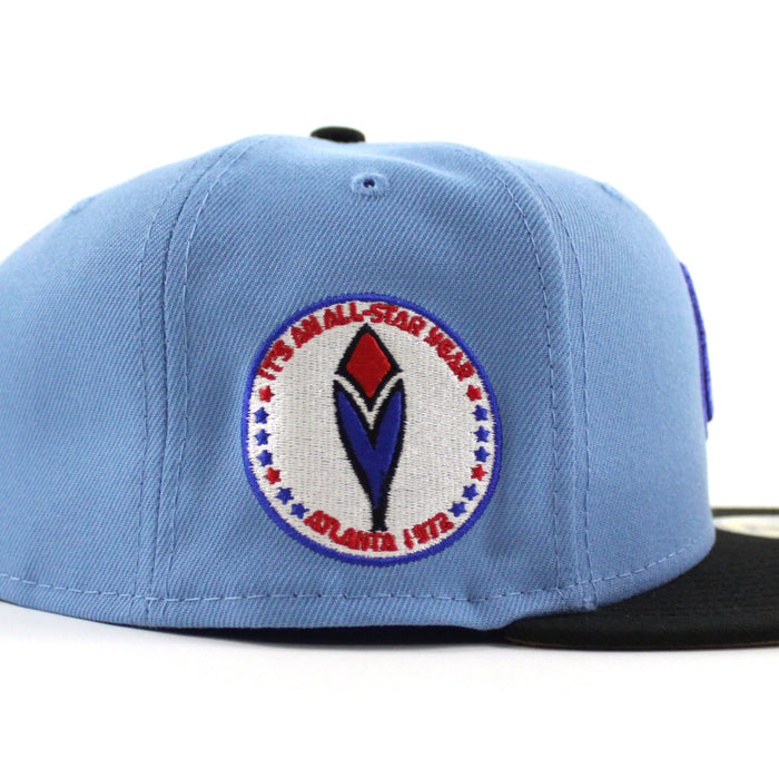 Atlanta Braves 1972 All Star Game New Era 59Fifty Fitted Hat (Sky Blue Black Khaki Under Brim)