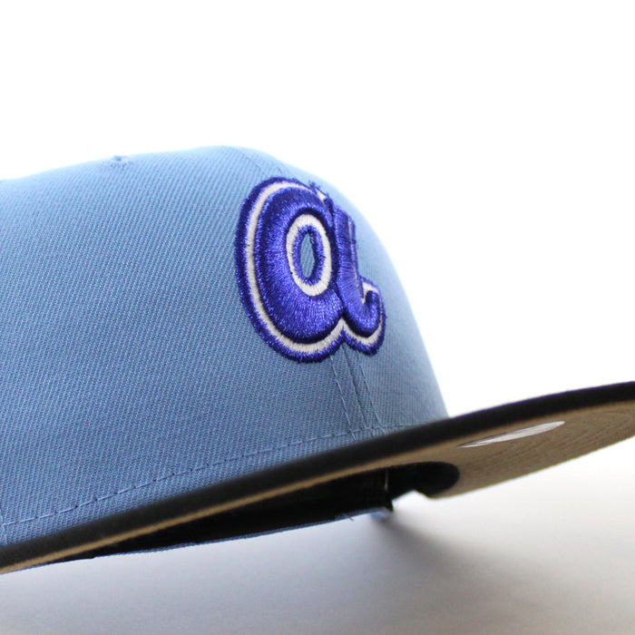 Atlanta Braves 1972 All Star Game New Era 59Fifty Fitted Hat (Sky Blue Black Khaki Under Brim)