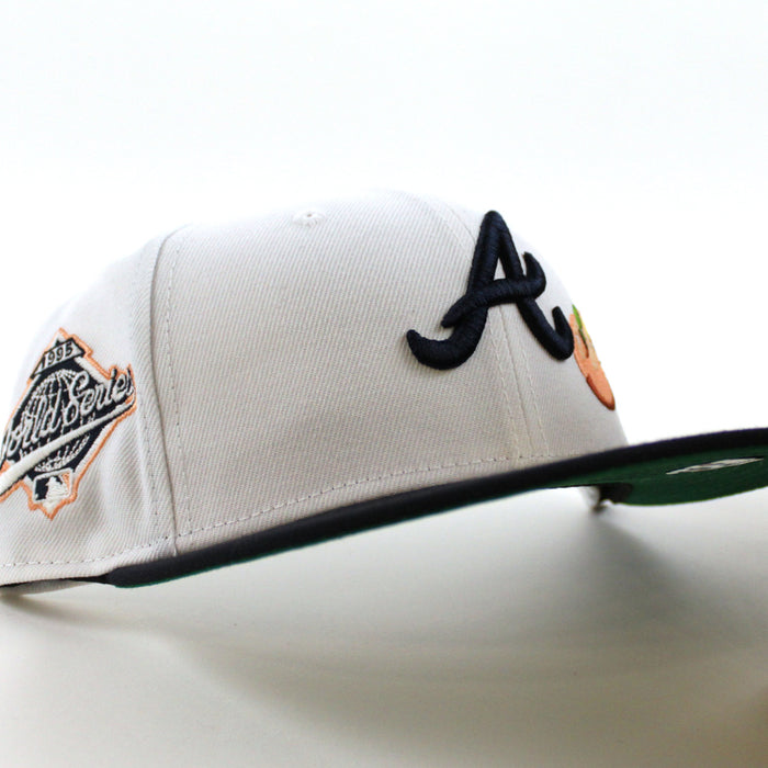 Atlanta Braves 1995 World Series  New Era 59Fifty Fitted Hat (GITD White Navy Green Under Brim)