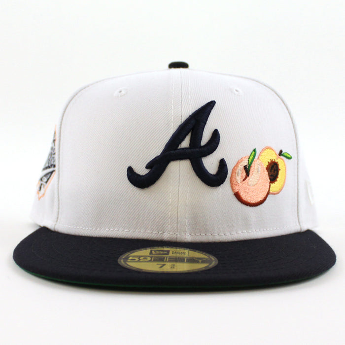 Atlanta Braves 1995 World Series  New Era 59Fifty Fitted Hat (GITD White Navy Green Under Brim)