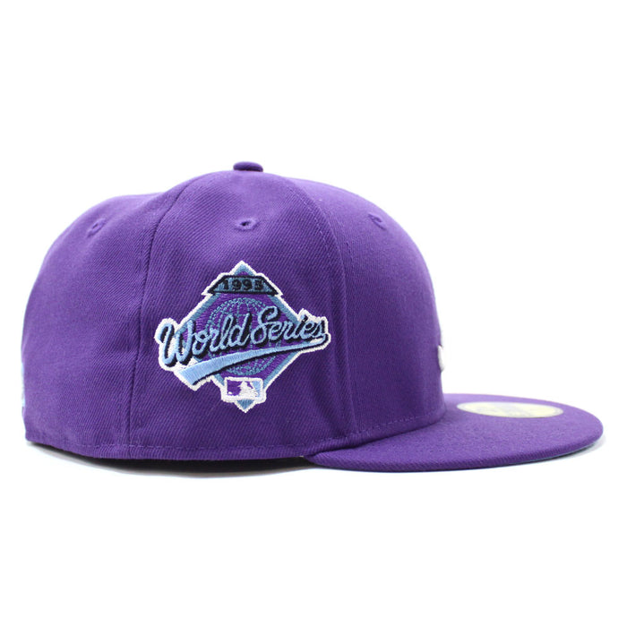 Atlanta Braves 1995 World Series New Era 59Fifty Fitted Hat (Light Purple Sky Blue Under Brim)