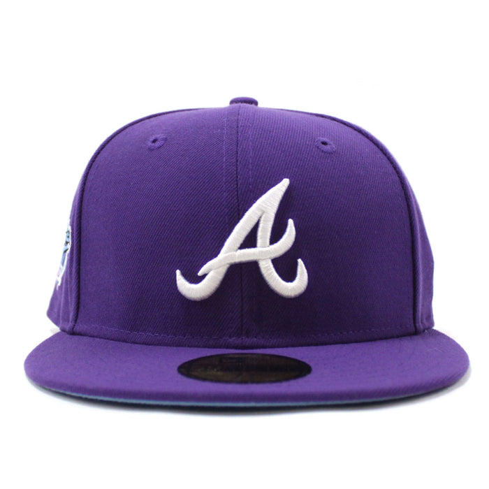 Atlanta Braves 1995 World Series New Era 59Fifty Fitted Hat (Light Purple Sky Blue Under Brim)