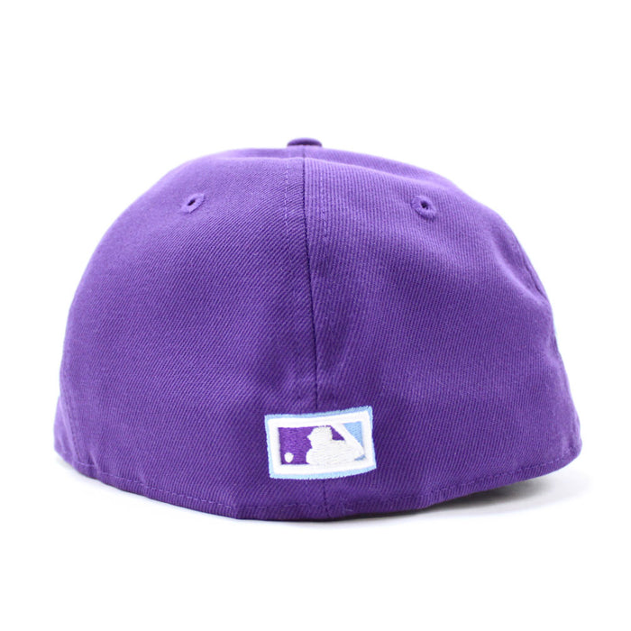 Atlanta Braves 1995 World Series New Era 59Fifty Fitted Hat (Light Purple Sky Blue Under Brim)