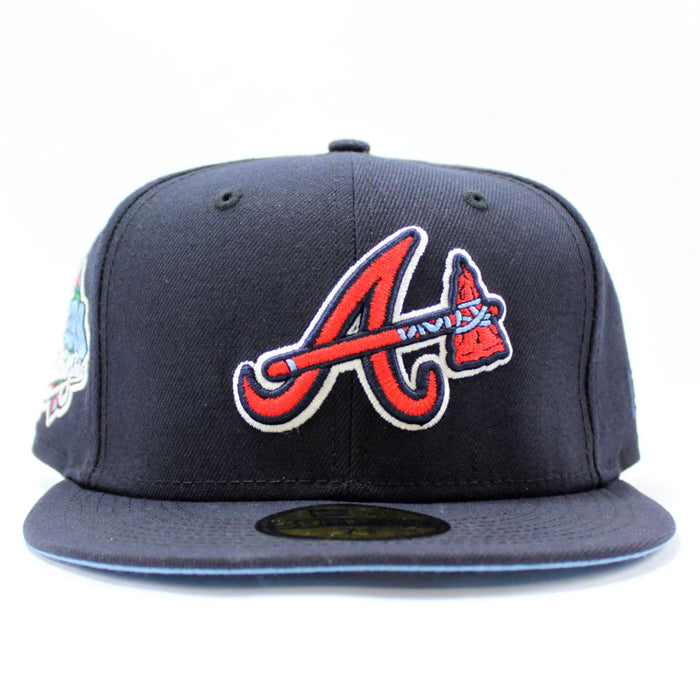 Atlanta Braves 1999 World Series New Era 59Fifty Fitted Hat (Glow in the Dark Logo Navy Blue Under Brim)