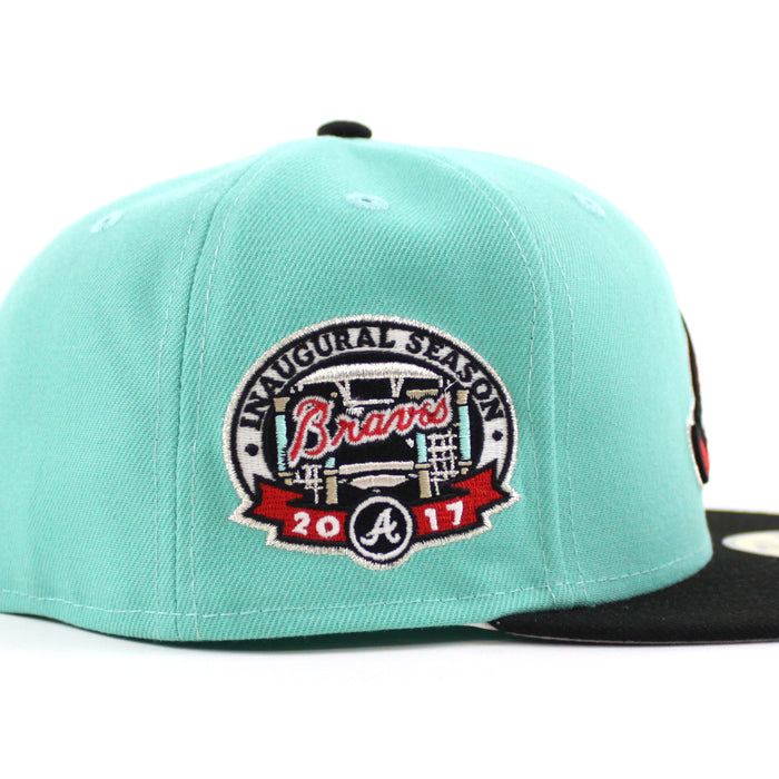 Atlanta Braves 2017 Inaugural Season New Era 59Fifty Fitted Hat (GITD Mint Black Gray Under Brim)