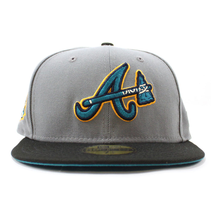 Atlanta Braves 2017 Inaugural Season New Era 59Fifty Fitted Hat (Glow in the Dark Graphite Gray Turquoise Under Brim)