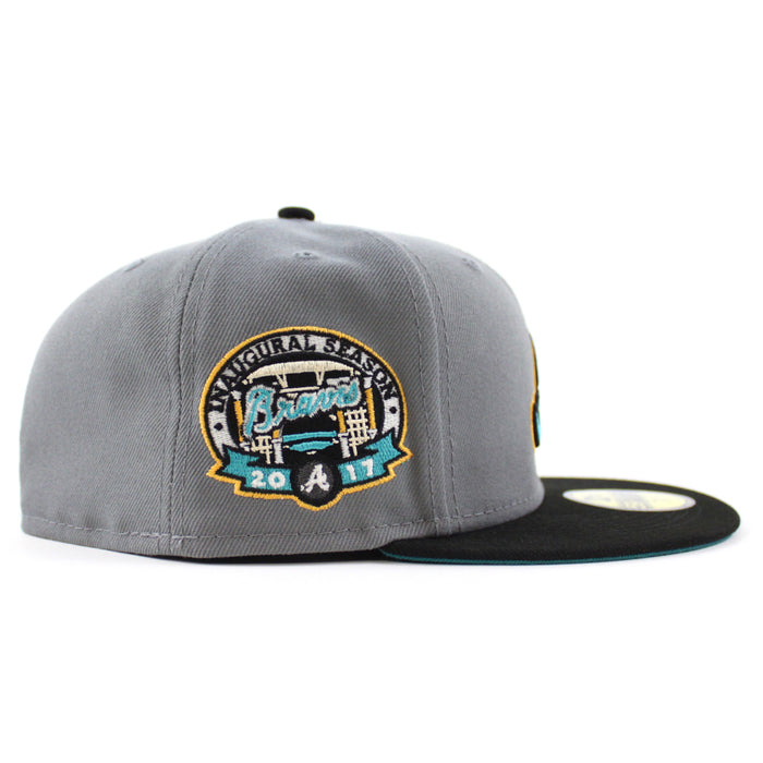 Atlanta Braves 2017 Inaugural Season New Era 59Fifty Fitted Hat (Graphite Gray Turquoise Under Brim)