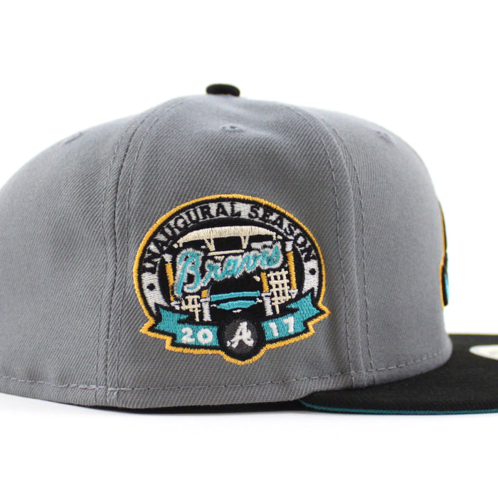 Atlanta Braves 2017 Inaugural Season New Era 59Fifty Fitted Hat (Graphite Gray Turquoise Under Brim)