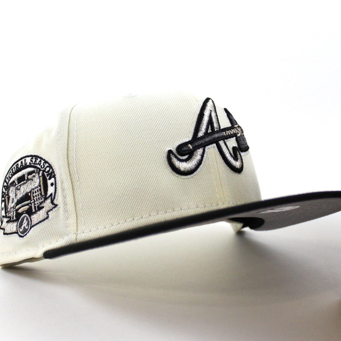 Atlanta Braves Inaugural Season 2017 New Era 59Fifty Fitted Hat (Chrome White Black Gray Under Brim)