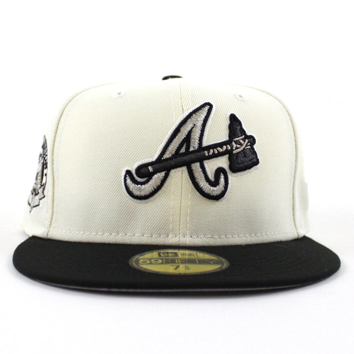 Atlanta Braves Inaugural Season 2017 New Era 59Fifty Fitted Hat (Chrome White Black Gray Under Brim)