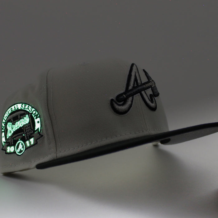 Atlanta Braves Inaugural Season 2017 New Era 59Fifty Fitted Hat (Chrome White Black Gray Under Brim)
