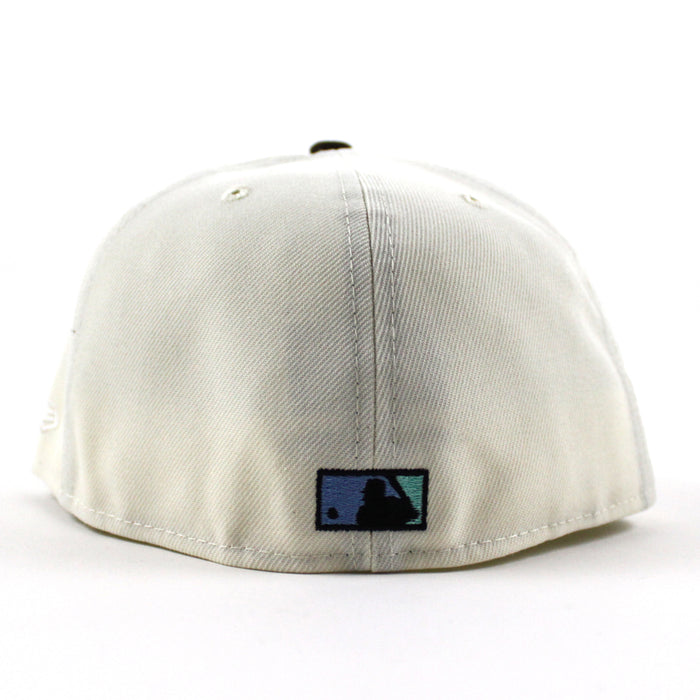 Atlanta Braves Inaugural Season 2017 New Era 59Fifty Fitted Hat (Chrome White Walnut Sky Blue Under Brim)