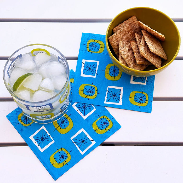 Atomic Blue/Green Cocktail Napkins - Destination PSP