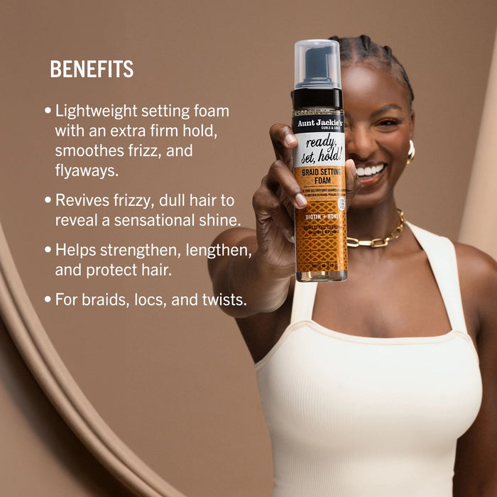 Aunt Jackie's Biotin Ready, Set, Hold! Braid Setting Foam 8.5oz