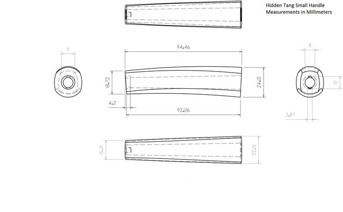 AUS-10 DAMASCUS 3.5-IN PARING KNIFE HIDDEN TANG BLANK