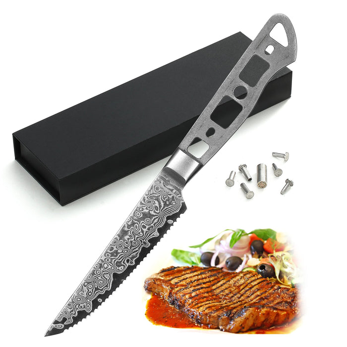 AUS-10 DAMASCUS 4.5-IN STEAK KNIFE BLANK
