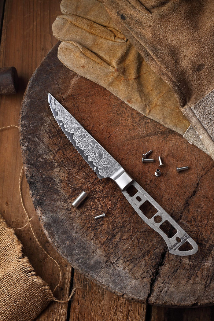 AUS-10 DAMASCUS 4.5-IN STEAK KNIFE BLANK