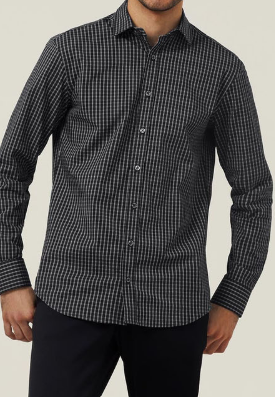 Avignon Window Check Stretch Long Sleeve Shirt | CATJDE