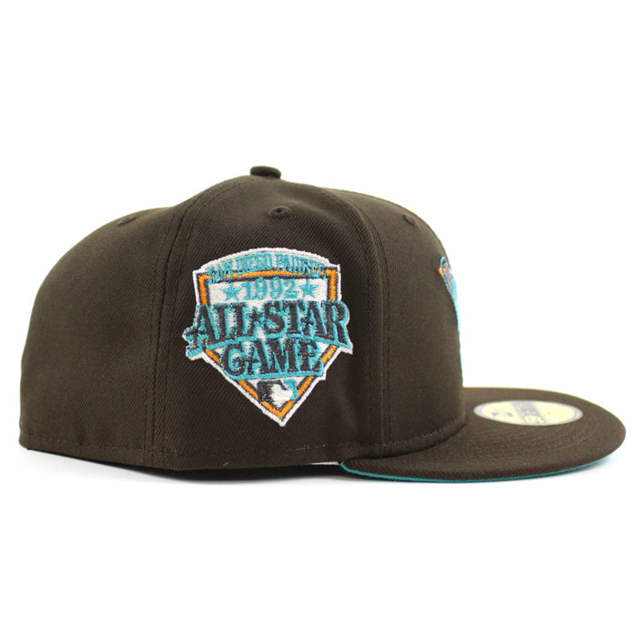 Baltimore Orioles 1992 All-Star Game 59Fifty New Era Fitted Hat (GITD Walnut Teal Under Brim)