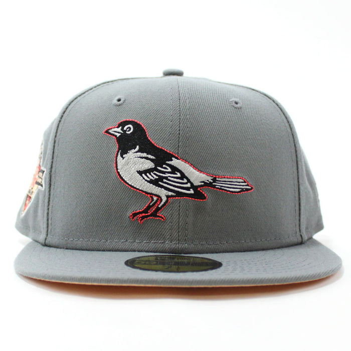 Baltimore Orioles 50th Anniversary 59Fifty New Era Fitted Hat (Dark Grey Peach Under Brim)