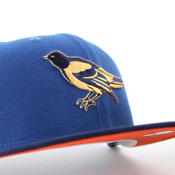 Baltimore Orioles 50th Anniversary 59Fifty New Era Fitted Hat (Light Blue Navy Orange Under Brim)