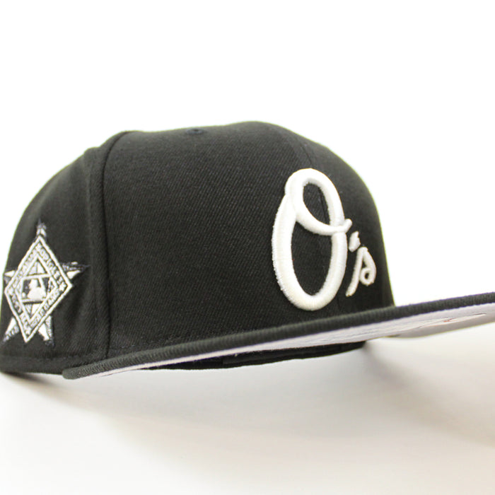 Baltimore Orioles World Series New Era 59Fifty Fitted hat (Black White Gray Under Brim)