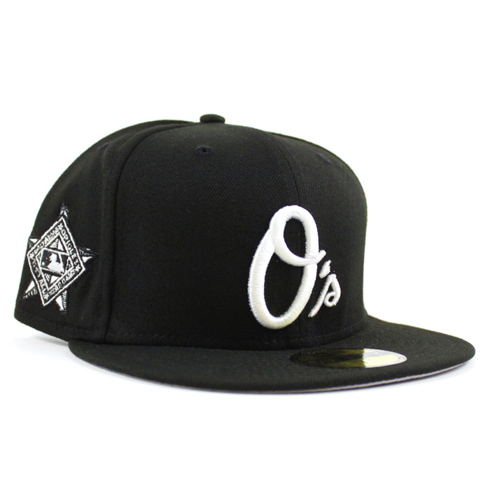 Baltimore Orioles World Series New Era 59Fifty Fitted hat (Black White Gray Under Brim)