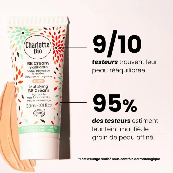 BB Crème bio matifiante Charlotte Bio – teinte Nude, peaux médiums