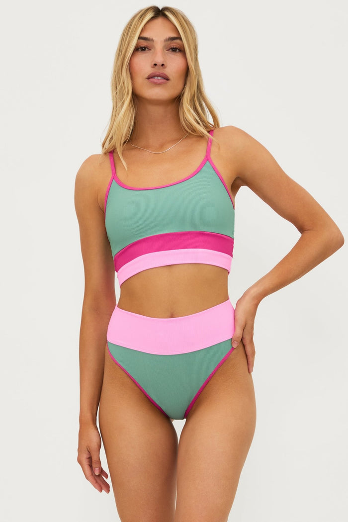 Beach Riot Emmy Bottom Sage Bloom Colorblock - Destination PSP