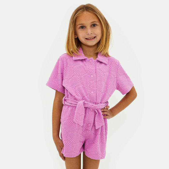 Beach Riot Little Gia Romper - Shell Pink Terry - Destination PSP