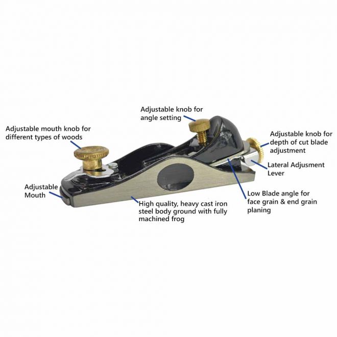 Big Horn 6-1/4-Inch Adjustable Block Plane