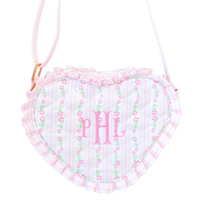 Bits & Bows Quilted Floral Heart Purse