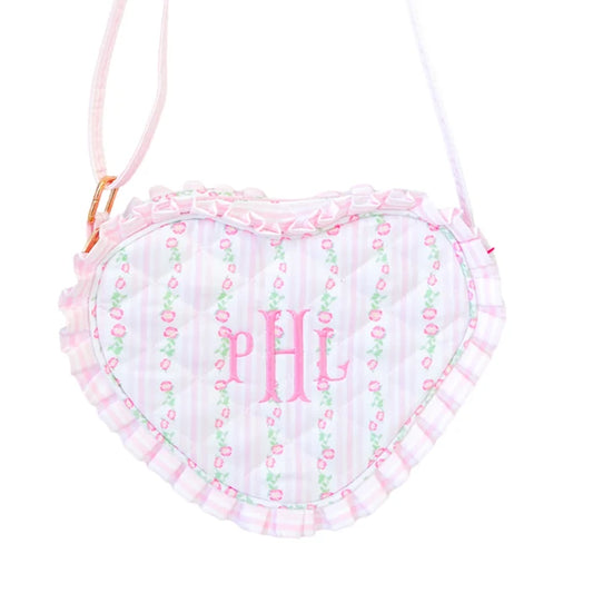 Bits & Bows Quilted Floral Heart Purse