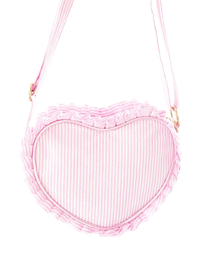 Bits & Bows Seersucker Heart Purse