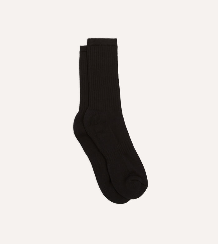 Black Cotton Sports Socks