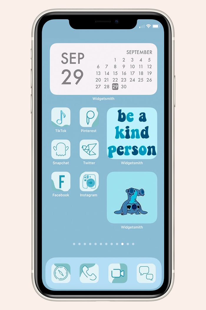 light blue hues widget and ios themed pack