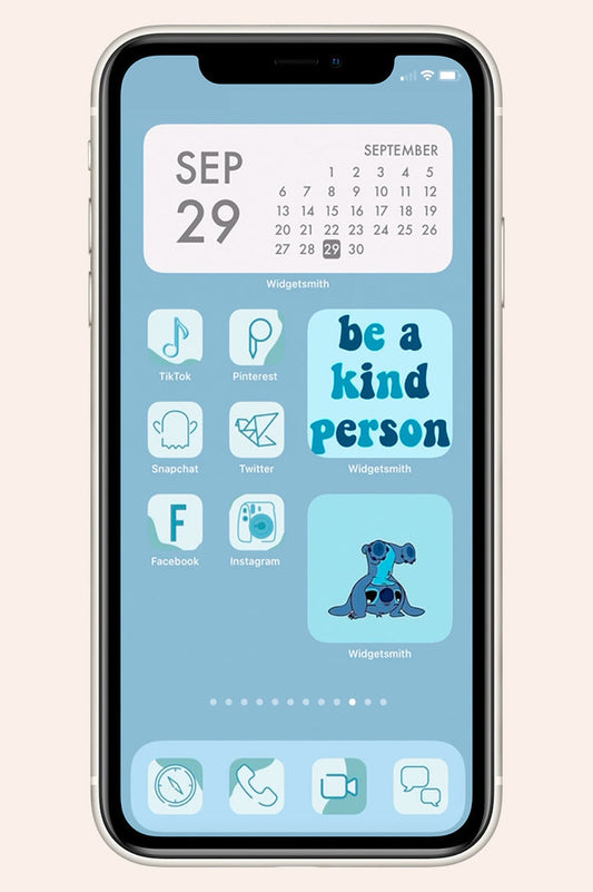 light blue hues widget and ios themed pack