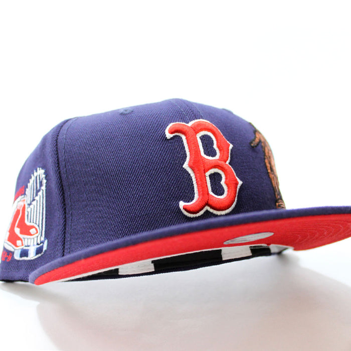 Boston Red Sox 8 Time World Series Champions New Era 59Fifty Fitted Hat (Navy Red Under Brim)