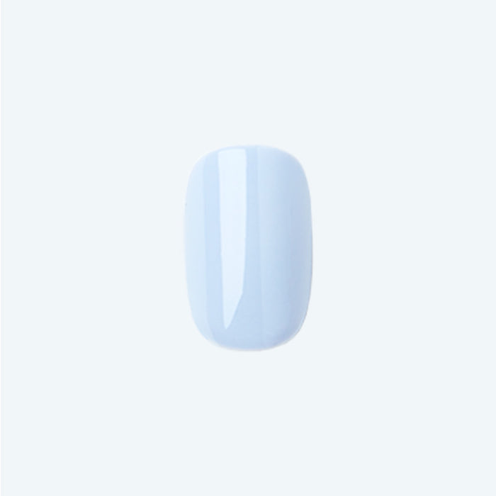 Single icy light blue false nail in extra short squoval shape from BP - Press-On | Extra Short | Squoval collection