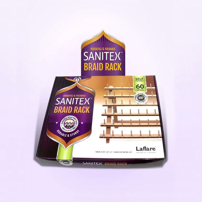 LAFLARE SANITEX braid rack 60 spool holder wooden foldable organizer for thread and braid spools