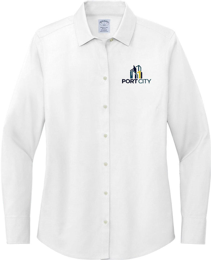 no-logo Brooks Brothers Ladies Wrinkle-Free Stretch Pinpoint Shirt-Regular-Brooks Brothers-Thread Logic