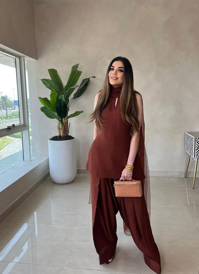 Brown Farshi shalwar