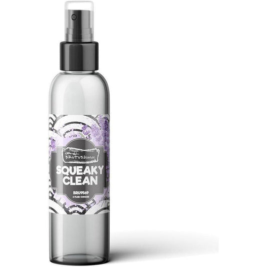 Brutus Monroe - Squeaky Clean - Stamp Cleaner. The Brutus Monroe stamp cleaner will work on even the most stubborn inks and will clean them thoroughly. Allergy Warning: This product contains Lavender oil. 2 ounce bottle. Available at Embellish Away located in Bowmanville Ontario Canada.