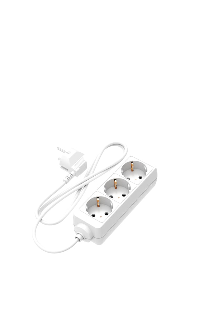 Calex Receptacle - 3-way - White - 1.4m cable