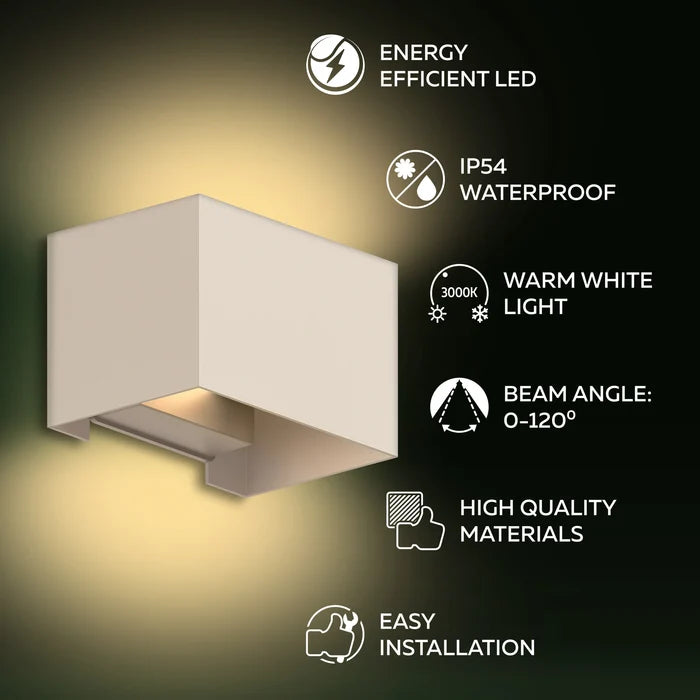 Calex Venice Wall Light – Up & Down – Sand