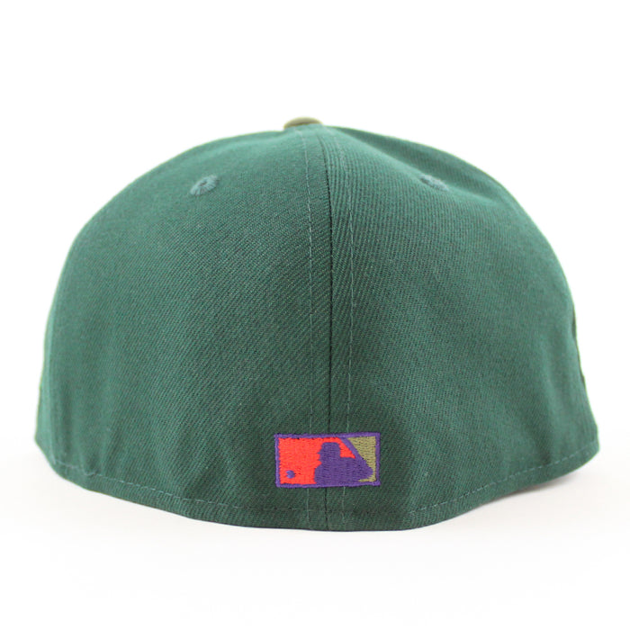 California Angels 1989 All Star Game New Era 59Fifty Fitted Hat (Dark Green Olive Purple Under Brim)