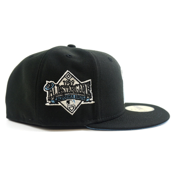 California Angels 1989 All-Star Game New Era 59Fifty Fitted Hat (GITD Black Sky Blue Under Brim)