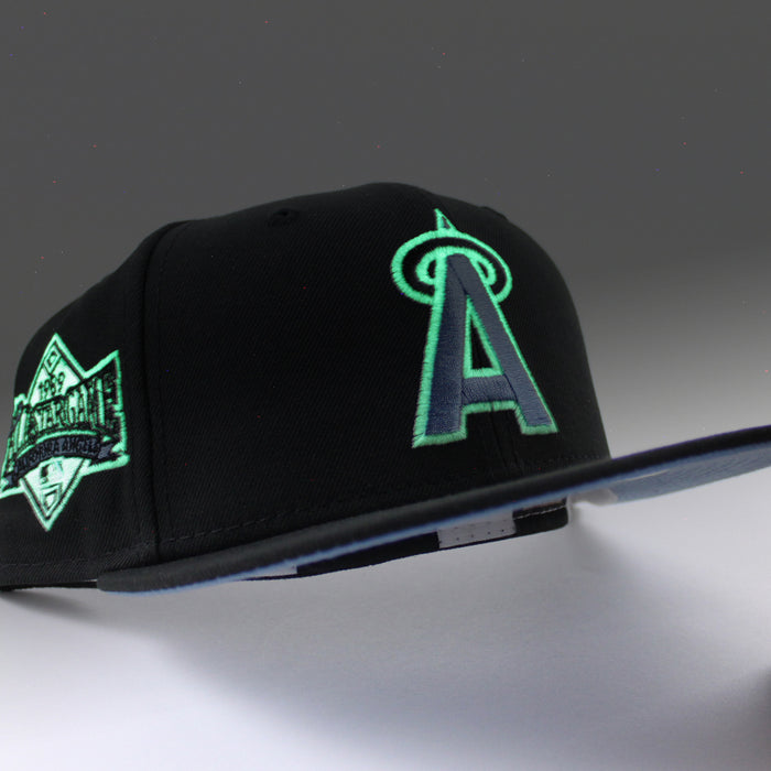California Angels 1989 All-Star Game New Era 59Fifty Fitted Hat (GITD Black Sky Blue Under Brim)